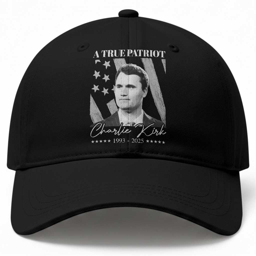 A True Patriot Charlie Kirk Baseball Cap Vintage American Flag TS11 Print Your Wear