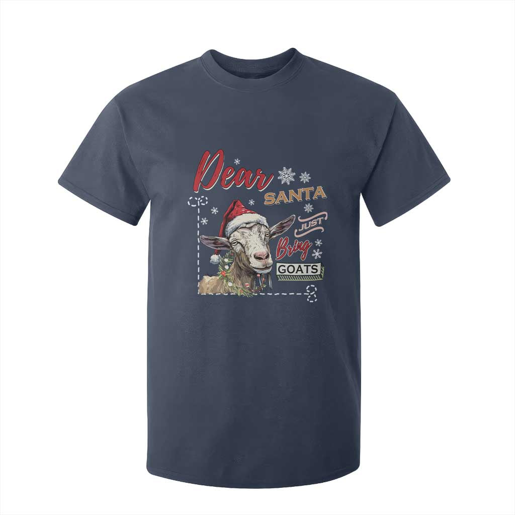 Funny Yule T Shirt For Kid Dear Santa Just Bring Goats Krampus TS11 Navy Print Your Wear