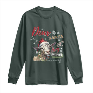 Funny Yule Long Sleeve Shirt Dear Santa Just Bring Goats Krampus TS11 Dark Forest Green Print Your Wear