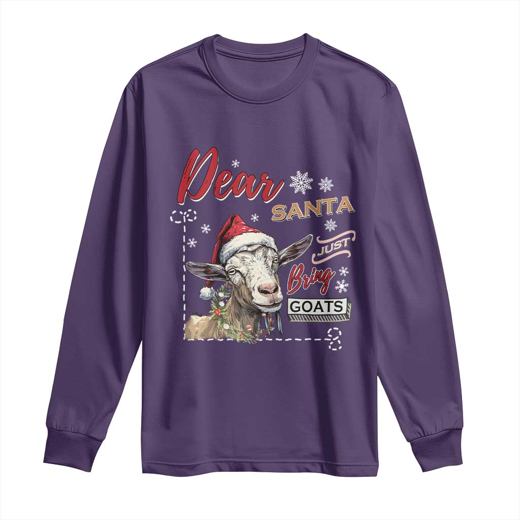 Funny Yule Long Sleeve Shirt Dear Santa Just Bring Goats Krampus TS11 Purple Print Your Wear