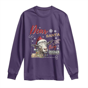 Funny Yule Long Sleeve Shirt Dear Santa Just Bring Goats Krampus TS11 Purple Print Your Wear