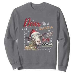 Funny Yule Sweatshirt Dear Santa Just Bring Goats Krampus TS11 Charcoal Print Your Wear