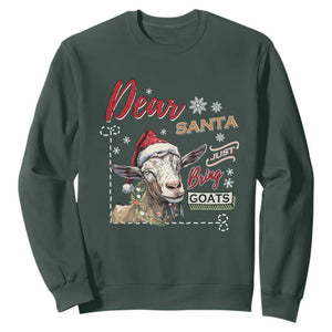 Funny Yule Sweatshirt Dear Santa Just Bring Goats Krampus TS11 Dark Forest Green Print Your Wear