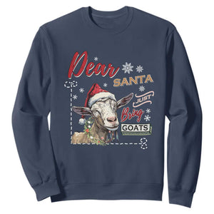 Funny Yule Sweatshirt Dear Santa Just Bring Goats Krampus TS11 Navy Print Your Wear