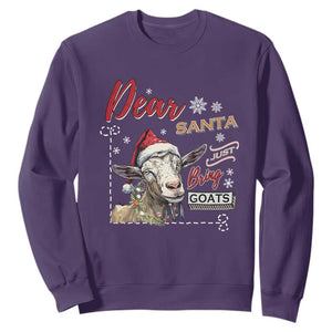 Funny Yule Sweatshirt Dear Santa Just Bring Goats Krampus TS11 Purple Print Your Wear