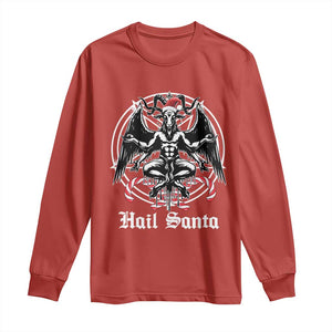 Hail Santa Gothic Christmas Long Sleeve Shirt Baphomet Gothmas Pentagram TS11 Red Print Your Wear