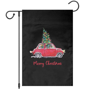 Merry Christmas Garden Flag Vintage Xmas Tree Car TS11 Black Print Your Wear