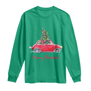 Merry Christmas Long Sleeve Shirt Vintage Xmas Tree Car TS11 Irish Green Print Your Wear