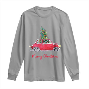 Merry Christmas Long Sleeve Shirt Vintage Xmas Tree Car TS11 Sport Gray Print Your Wear