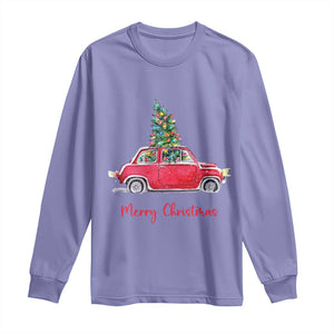 Merry Christmas Long Sleeve Shirt Vintage Xmas Tree Car TS11 Violet Print Your Wear