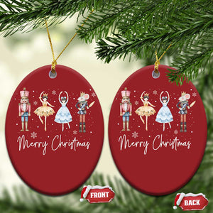 Merry Xmas Nutcracker Ballerina Mouseking Christmas Ornament TS11 Oval Red Print Your Wear