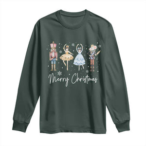 Merry Christmas Nutcracker Ballerina Mouseking Long Sleeve Shirt TS11 Dark Forest Green Print Your Wear