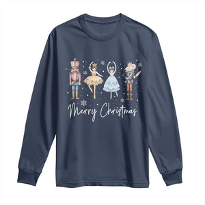 Merry Christmas Nutcracker Ballerina Mouseking Long Sleeve Shirt TS11 Navy Print Your Wear