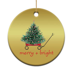 Xmas Christmas Ornament Merry And Bright Retro Xmas Tree Wagon TS11 Print Your Wear