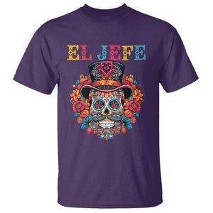 Day Of The Dead T Shirt El Jefe Sugar Skull Mexican Boss Spanish Dia De Los Muertos TS11 Purple Print Your Wear