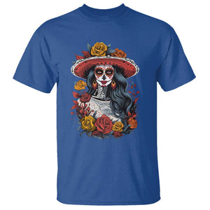 Day Of The Dead T Shirt La Catrina De Los Muertos Sugar Skull TS11 Royal Blue Print Your Wear