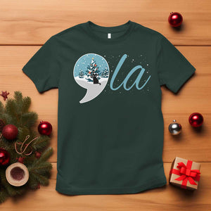 Funny Harris Christmas T Shirt Comma La Kamala Snowglobe Black Cat Xmas TS11 Dark Forest Green Print Your Wear