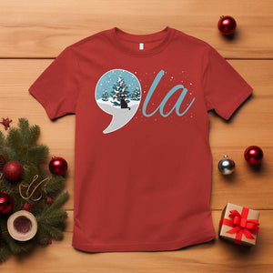 Funny Harris Christmas T Shirt Comma La Kamala Snowglobe Black Cat Xmas TS11 Red Print Your Wear