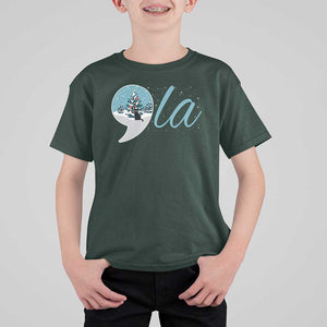 Funny Harris Christmas T Shirt For Kid Comma La Kamala Snowglobe Black Cat Xmas TS11 Dark Forest Green Print Your Wear