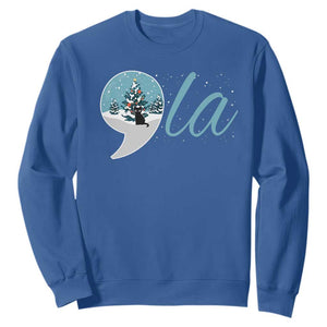 Funny Harris Christmas Sweatshirt Comma La Kamala Snowglobe Black Cat Xmas TS11 Royal Blue Print Your Wear