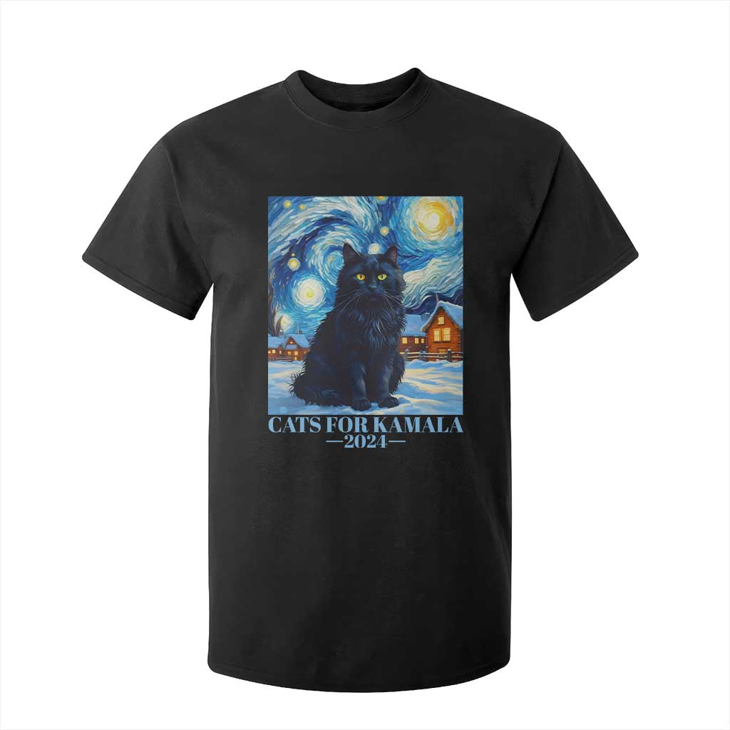 Harris Christmas T Shirt For Kid Cats For Kamala 2024 Black Yule Cat TS11 Black Print Your Wear