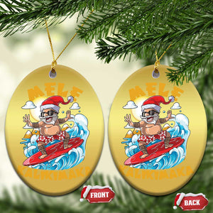 Xmas In Hawaii Christmas Ornament Mele Kalikimaka Surfing Santa Kakau Tattoo TS11 Oval Gold Print Your Wear