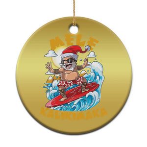 Xmas In Hawaii Christmas Ornament Mele Kalikimaka Surfing Santa Kakau Tattoo TS11 Print Your Wear