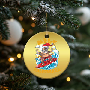 Xmas In Hawaii Christmas Ornament Mele Kalikimaka Surfing Santa Kakau Tattoo TS11 Print Your Wear