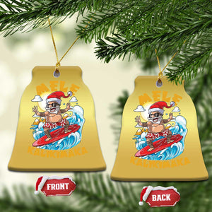 Xmas In Hawaii Christmas Ornament Mele Kalikimaka Surfing Santa Kakau Tattoo TS11 Bell Flake Gold Print Your Wear