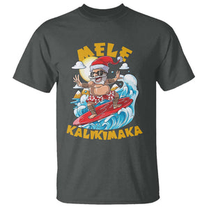 Christmas In Hawaii T Shirt Mele Kalikimaka Surfing Santa Kakau Tattoo TS11 Dark Heather Print Your Wear