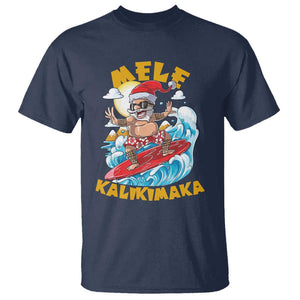 Christmas In Hawaii T Shirt Mele Kalikimaka Surfing Santa Kakau Tattoo TS11 Navy Print Your Wear