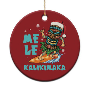 Xmas In Hawaii Christmas Ornament Mele Kalikimaka Santa Tiki Surfing Kakau Tattoo TS11 Print Your Wear