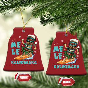 Xmas In Hawaii Christmas Ornament Mele Kalikimaka Santa Tiki Surfing Kakau Tattoo TS11 Bell Flake Red Print Your Wear