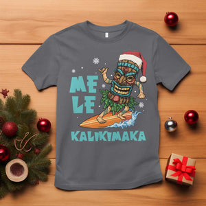 Christmas In Hawaii T Shirt Mele Kalikimaka Santa Tiki Surfing Kakau Tattoo TS11 Charcoal Print Your Wear