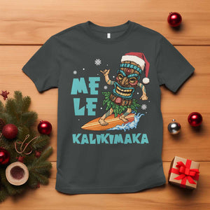 Christmas In Hawaii T Shirt Mele Kalikimaka Santa Tiki Surfing Kakau Tattoo TS11 Dark Heather Print Your Wear