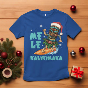 Christmas In Hawaii T Shirt Mele Kalikimaka Santa Tiki Surfing Kakau Tattoo TS11 Royal Blue Print Your Wear