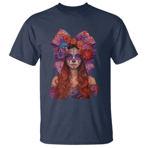 Day Of The Dead T Shirt La Catrina Coquette Calaca Face Painting TS11 Navy Print Your Wear