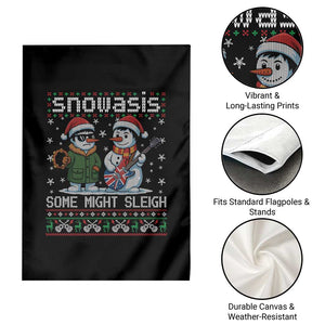 Snowasis Some Might Sleigh Garden Flag Funny Christmas Snowmen Rock Band Parody TS11 Print Your Wear