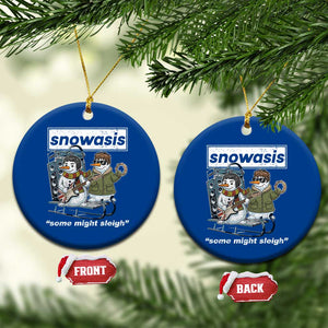 Snowasis Some Might Sleigh Ceramic Ornament Funny Xmas Snowmen Rock Band TS11 1pc Blue Print Your Wear