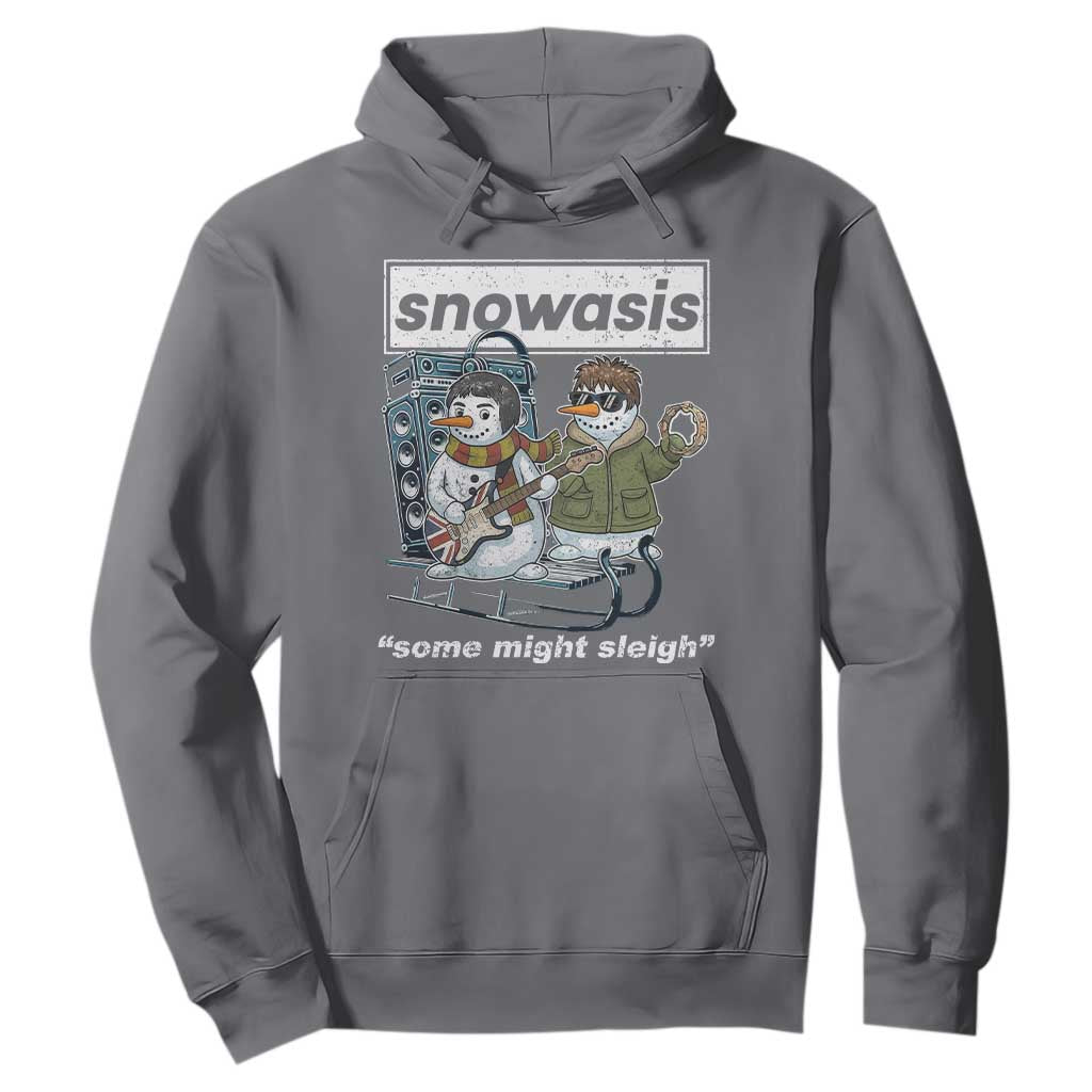 Snowasis Some Might Sleigh Hoodie Funny Christmas Snowmen Rock Band TS11 Charcoal Print Your Wear