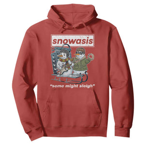 Snowasis Some Might Sleigh Hoodie Funny Christmas Snowmen Rock Band TS11 Red Print Your Wear
