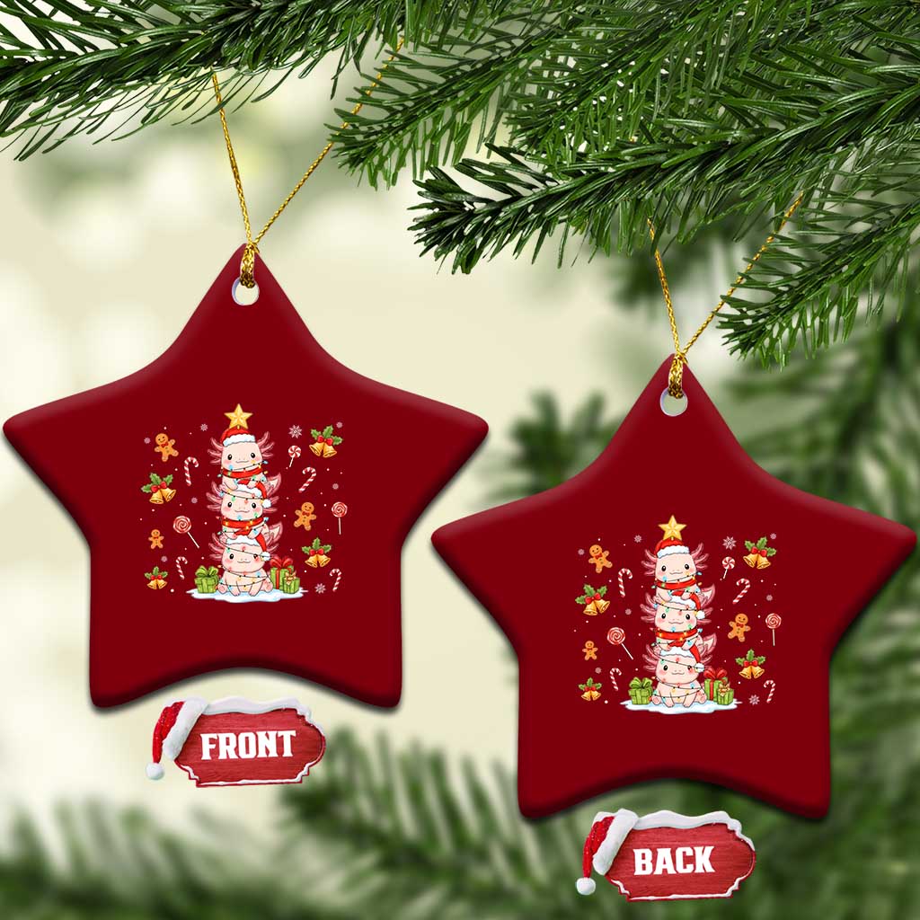 Funny Christmas Kawaii Axolotl Xmas Tree Ceramic Ornament TS11 Print Your Wear