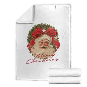 Merry Christmas Vintage Retro Santa Claus Coquette Throw Blanket TS11 White Print Your Wear