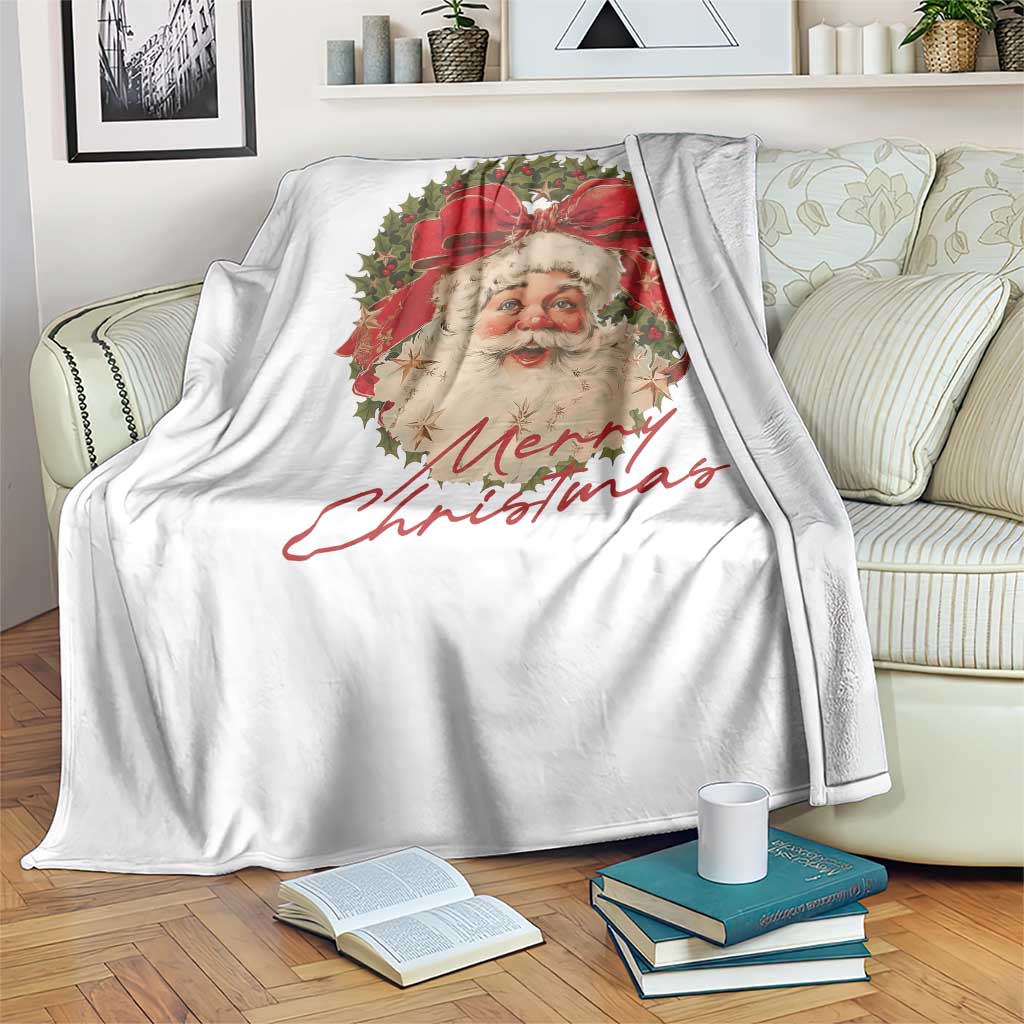 Merry Christmas Vintage Retro Santa Claus Coquette Throw Blanket TS11 Print Your Wear