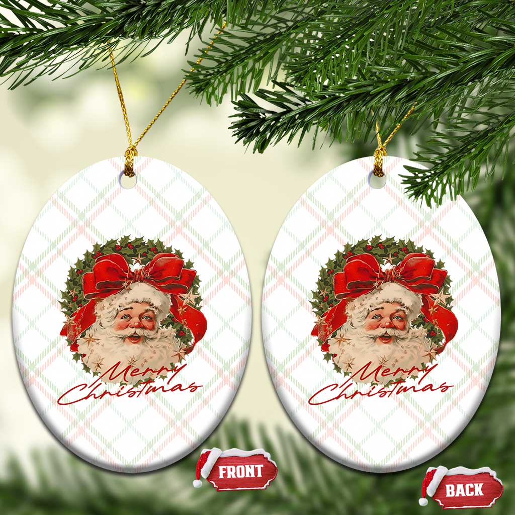 Merry Christmas Vintage Retro Santa Claus Coquette Ceramic Ornament TS11 Print Your Wear