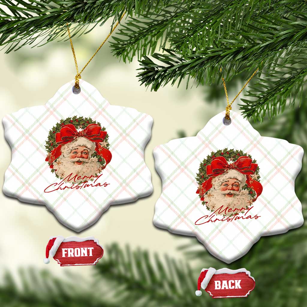 Merry Christmas Vintage Retro Santa Claus Coquette Ceramic Ornament TS11 Print Your Wear