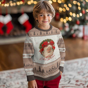 Merry Xmas Vintage Retro Santa Claus Coquette Ugly Christmas Sweater TS11 Mocha Mousse Print Your Wear