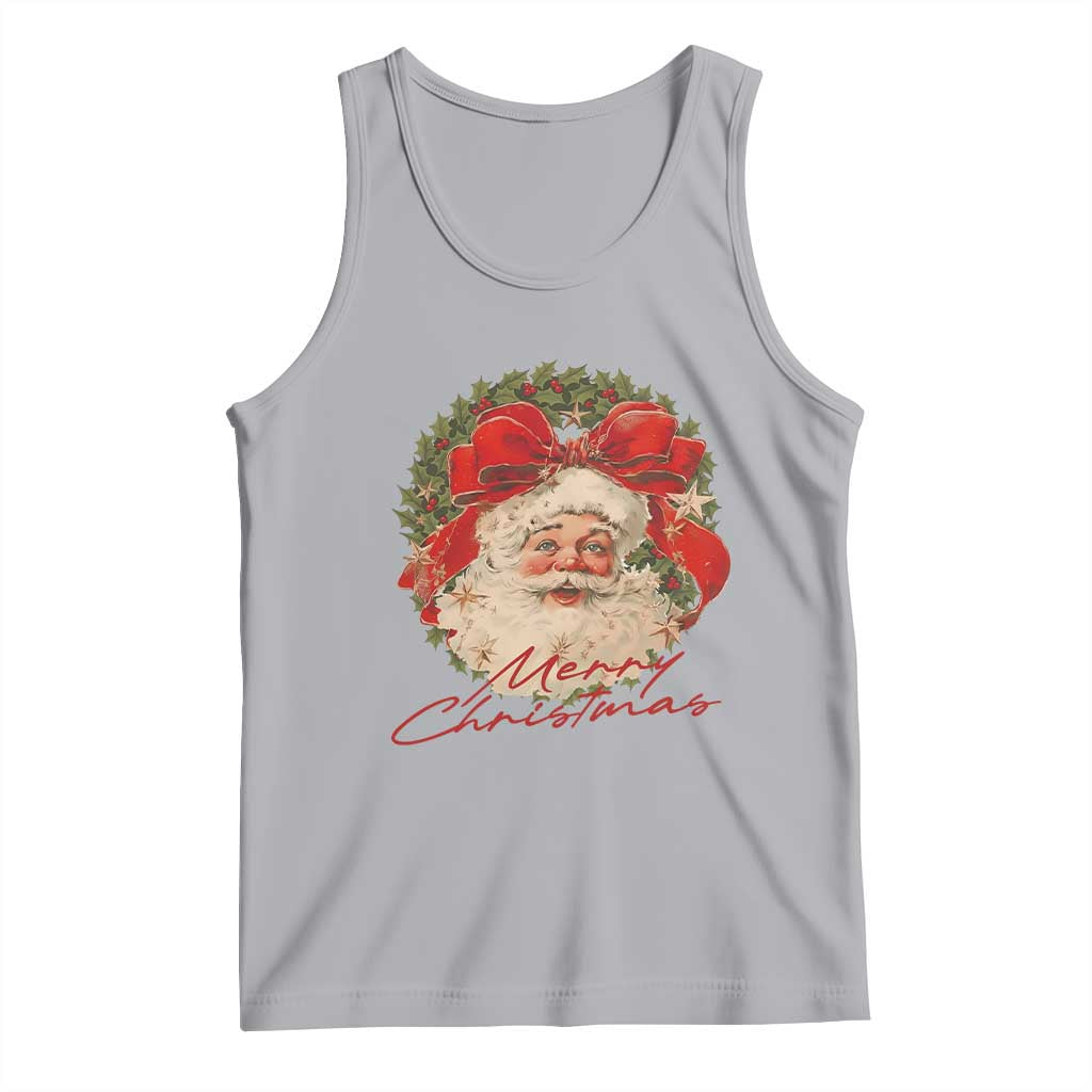 Merry Christmas Vintage Retro Santa Claus Coquette Tank Top TS11 Athletic Heather Print Your Wear