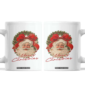 Merry Christmas Vintage Retro Santa Claus Coquette Coffee Mug TS11 White Print Your Wear