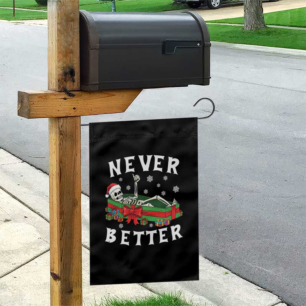 Funny Halloween Christmas Never Better Garden Flag Xmas Skeleton Coffin TS11 Print Your Wear